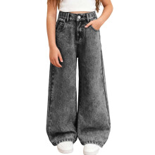 Girls Baggy Jeans Trendy Ripped Distressed High Waisted Wide Leg Denim Pants Cute Summer Trousers Y2K Streetwear