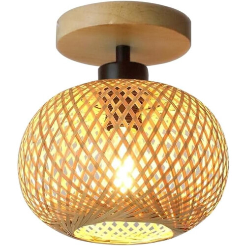 Φωτιστικό οροφής από υφαντό rattan