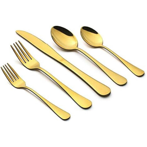 Gold Stainless Steel Flatware Set 20-Piece for 4