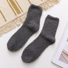 Calcetines pantufla de felpa para hombre, color gris oscuro, talla 40