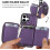 Θήκη πορτοφολιού crossbody για iPhone17, PU δέρμα με φερμουάρ, βάση στήριξης, υποδοχές 5