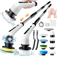 Electric Rotary Scrubber with 9 Brush Heads, 2-Speed, 2H