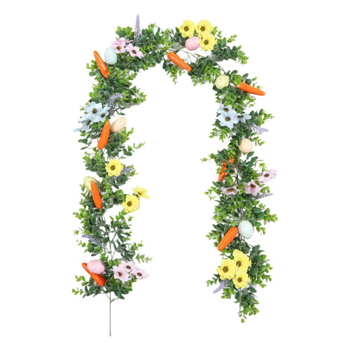Kunstige vårblomster påskeegggirland 1,7 m