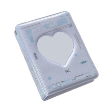 Wall Hangs Decor,Compact 3Inch Photo Card Album PVC Idol Photocard With Heart Hollowed Design And 40 Pocket For Travel Memory Photo Card Holders