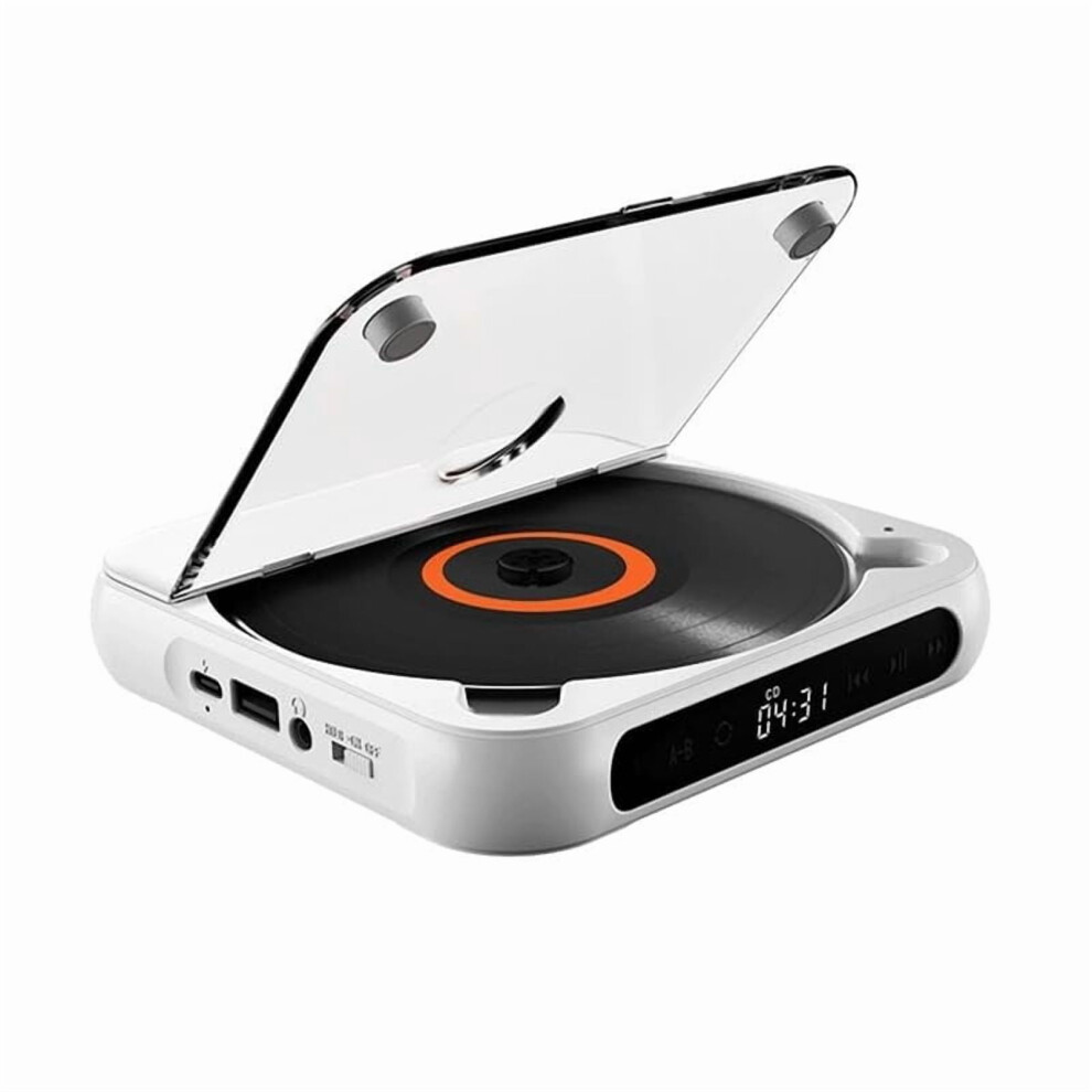 Portable Bluetooth-Compatible Cd Player, Hi-Fi Sound, Wireless & Wired Playback, Rechargeable Battery, Compact & Lightweight For Travel,Home,Car 9399596618081