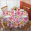 Rund dug med blomsterprint, 60x60 tommer 1