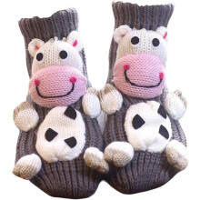 3D Knit Animal Socks Thicker Ultra Christmas Gifts Winter Warm Fluffy Soft Slipper Home Sleeping Cute Animal Sock