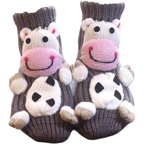 3D Knit Animal Socks Winter Warm Fluffy Soft Slipper Pair