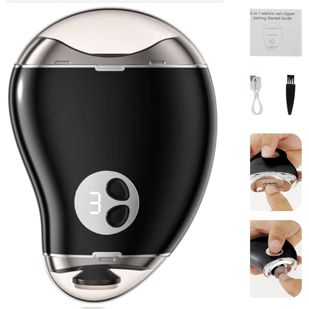 Electric Nail Trimmer & File 2-in-1 â Safe, Gentle, Ideal for Babies, Elderly, Kids & Women; Compatible with US/EU outlets