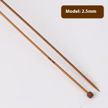 1 Pair 2.5mm Wood Knit Needles Wooden Crochet Needles Single Point Knitting Needle Straight Smooth Needles Beginner Handmade Needles for Sweaters