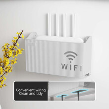 Shelf Wall Mount WiFi Router Storage Box Modem Cable Router Cover Organized Power Strip Cable Management Hider Rack by plastic Need Assembly