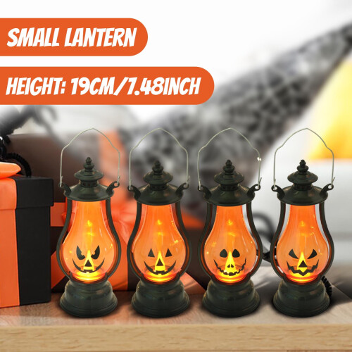 Φανάρι κολοκύθας για το Halloween με φως LED, vintage διακοσμητικό φωτιστικό Jack-o'-Lantern για 2