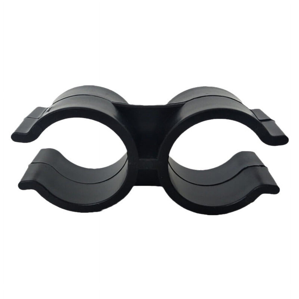 12Pcs Double Pipe Clip Fasteners Plastic Black For Warehouse And Supermarket Shelves 9085618364684