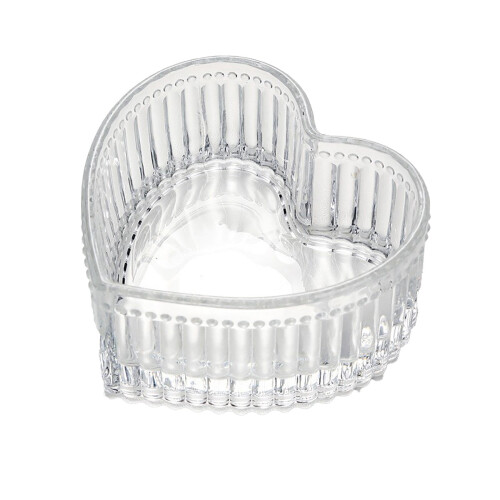 Herzförmiger Glas-Lebensmittelbehälter, 9,5  4,5 cm, 1 Stück