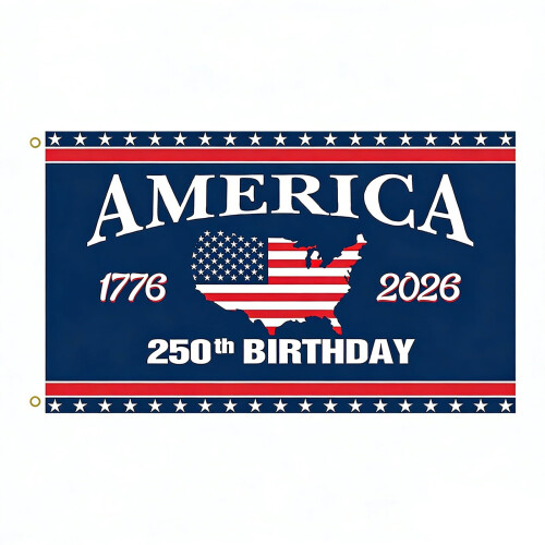 America250Flaggenbanner aus Polyester, 1,5 x 0,9 m
