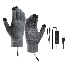 Unisex USB Heated Gloves, Touchscreen-Compatible, Rechargeable, Windproof & Warm, 8.66", for Skiing, Snowboarding, Hunting, Outdoor Work
