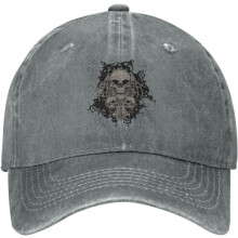 Skull Vintage distressed denim dad truckerpet, one size