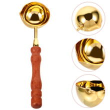 Cuchara portátil multicolor para derretir cera con mango de madera para uso diario, fácil de limpiar y reutilizable.