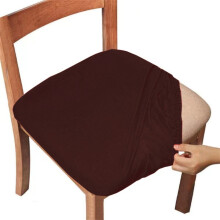 Brown Elastic Stretch Chair Cover for Dining/Office Chairs – Waterproof, Stain-Resistant, Non-Slip, Soft Fabric