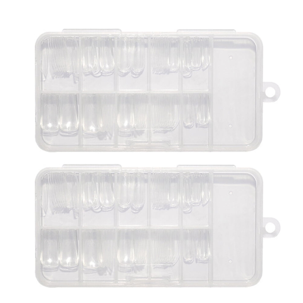 100 Pieces Transparent No Trace False Nail Tips for Manicure Accessories, at Home