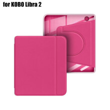 Magnetische, afneembare hoes voor de KOBO Libra Color, acryl achterkant met veganistische leren bekleding, automatische slaap-/waakfunctie,