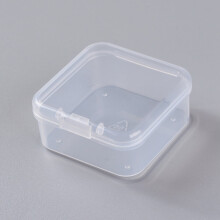 100 stk. plastbokser for oppbevaring av perler, firkantede, gjennomsiktige, 4,5 x 4,5 x 2 cm, indre diameter: 4,1 x 4,1 cm