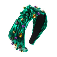 Fascia per capelli boho chic da donna, turbante elegante, fascia per capelli comoda e ampia, foulard alla moda verde