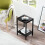 Black Bedside Table Small 2-Shelf Clearance Storage Nightstand Adjustable Height for Rooms 3