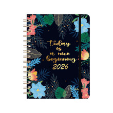 Agenda hebdomadaire et mensuel 2026 (janvier-décembre), couverture rigide, 15,5 x 21,5 cm, pour le bureau, la maison ou l'école — 1 exemplaire
