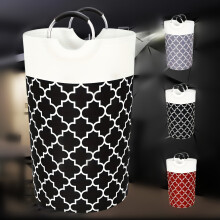 Panier à linge pliable gris et noir géométrique 21,66 gallons