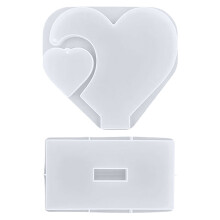 Molde de resina con forma de corazón para manualidades con resina epoxi, marco de fotos DIY – Compatible con resina epoxi