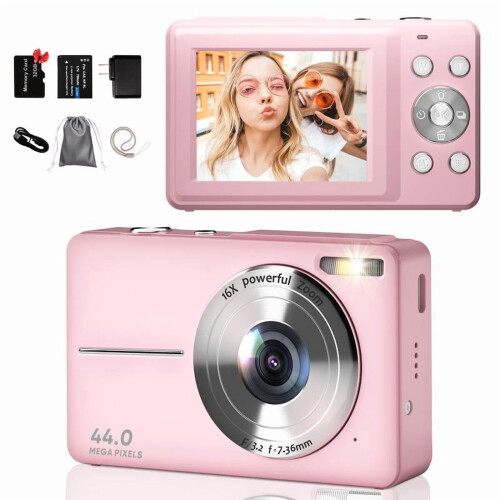 Câmera digital 44MP 1080P HD Zoom de 16x Tela LCD de 2,4 polegadas 1