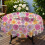 Rund dug med blomsterprint, 60x60 tommer 4