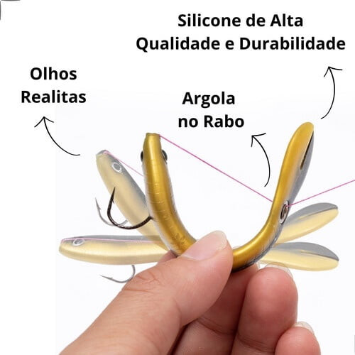 5PC Soft Bait Artificial Silicone Bait Kit realistic silhouette 1