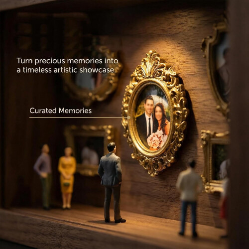 DIY Mini Gold Frame Kit with Figurines – 8 Frames, 10 2