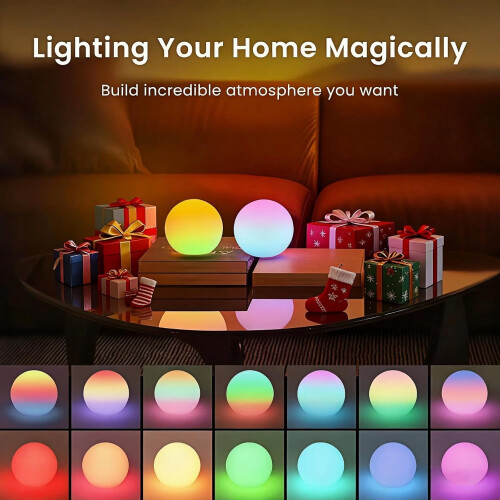 Lampă ambientală cu bilă, multicoloră, 3 inci, pachet de 4 2