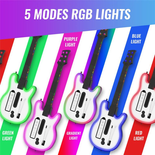 Wireless Guitar Controller for  RGB Gaming Controller Guitar Gamepad for  Guitar Hero Rock Band Game 2
