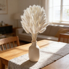 60PCS Dried Bunny Tails Grass s, Natural Boho Floral Branches, Dried Flower Decor for Wedding Home Table Farm Party Spring Arrangement