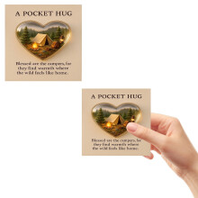 Heart-Shaped Camping Pocket Hug with Inspirational Gift Cards – Cute Outdoor Camper Gift, Compatible with Hikers & Campers