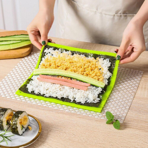 Silicone Sushi Rolling Mat - Complete Sushi Making Roller Kit & Sushi 1
