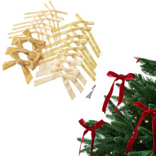 Beige sammetsrosetter med guldfärgade knutar, 18-pack