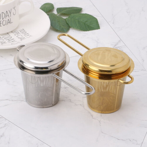 Teinfuser i rostfritt stål med lock och handtag 2