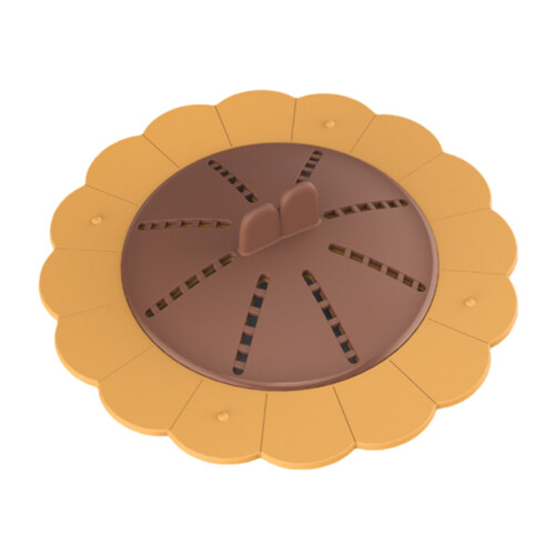 Tampa de ralo de banheira em silicone laranja com coletor de cabelo, 14 cm (5,5 polegadas)