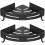 Shower Caddy - Rustproof Aluminum No Drill Corner (Triangle) -22.5 4.5 30.5cm - Black 2pcs 1