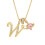 Heart-shaped diamond initial pendant necklace gold-plated 1