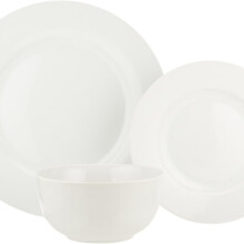 White Kitchen Dinnerware Set for 6, 18-Piece, Microwave and