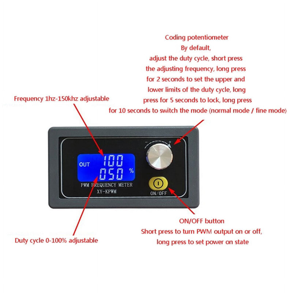 Xy-Kpwm Signal Generator 1-Channel 1Hz-150Khz Pwm Pulse Frequency Duty Cycle 9555307576211