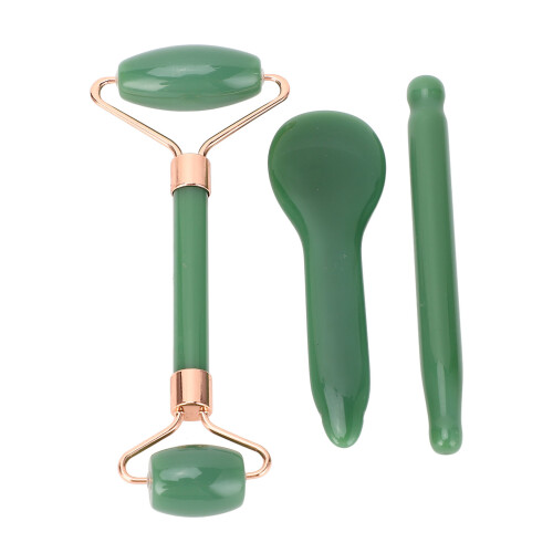 Jadestone Roller Set Grün - Doppelkopf Gua Sha