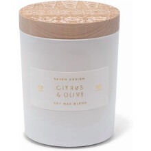 Skeem Duftkerze Citrus Olive aus Sojawachs, Aromatherapie