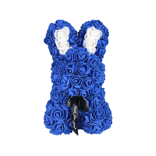 Rosenhasenfigur, handgefertigt, künstliche Rose, 1 Stück